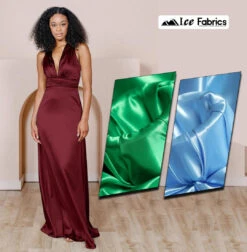 Hunter Green Shiny Bridal Satin Fabric -Luxtex Store 012 5