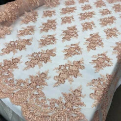 Modern Flower Design Metallic Embroidered Cord Prom With Sequins Mesh Lace Fabric -Luxtex Store 14 e26a393e 976f 4212 b38d da04231705a3