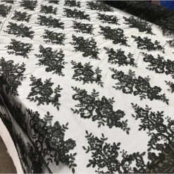 Modern Flower Design Metallic Embroidered Cord Prom With Sequins Mesh Lace Fabric -Luxtex Store 18 ff21caf3 cf42 41f9 8a41 7ba524eb3cff