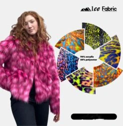 Yellow Blue Leopard Short Pile Faux Fur Fabric By The Yard -Luxtex Store 3 1 2