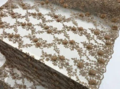 3D Embroidered French Beaded Mesh Lace Fabric -Luxtex Store 50.6