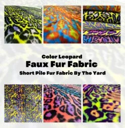 Orange Yellow Leopard Short Pile Faux Fur Fabric By The Yard -Luxtex Store 5 1