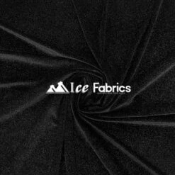 Black Silver Shiny Glitter Stretch Velvet Spandex Upholstery Fabric