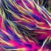 Pink Yellow Blue 3 Tone Long Pile Design 60 Inches Wide Faux Fur Fake Fabric