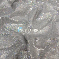 Luxurious Mesh Glitz Sequin Fabric By The Roll (20 Yards) Fabric Wholesale -Luxtex Store AllOverSilverIridescentMeshGlitzMiniSequinsFabric1 1