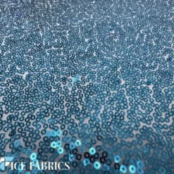 Luxurious Mesh Glitz Sequin Fabric By The Roll (20 Yards) Fabric Wholesale -Luxtex Store AllOverTurquoiseMeshGlitzMiniSequinsFabric3 1