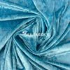 Aqua Stretch Crushed Velvet Upholstery Fabric