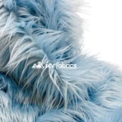 Shaggy Mohair Long Pile Faux Fur Fabric By The Yard -Luxtex Store BabyBlueFauxFurFabric 2