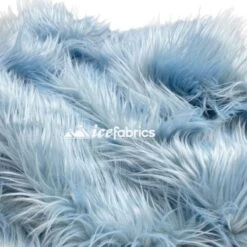 Shaggy Mohair Long Pile Faux Fur Fabric By The Yard -Luxtex Store BabyBlueFauxFurFabric 3