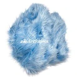 Baby Blue Shaggy Mohair Long Pile Faux Fur Fabric By The Yard -Luxtex Store BabyBlueFauxFurFabric 4 1