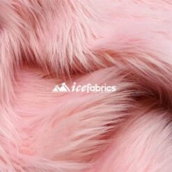 Shaggy Mohair Long Pile Faux Fur Fabric By The Yard -Luxtex Store BabyPink2