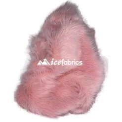 Shaggy Mohair Long Pile Faux Fur Upholstery Fabric -Luxtex Store BabyPink3 1