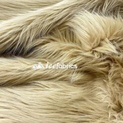 Beige Shaggy Mohair Long Pile Faux Fur Upholstery Fabric -Luxtex Store BeigeFauxFurFabric 2