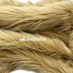 Shaggy Mohair Long Pile Faux Fur Fabric By The Yard -Luxtex Store BeigeFauxFurFabric 1 1
