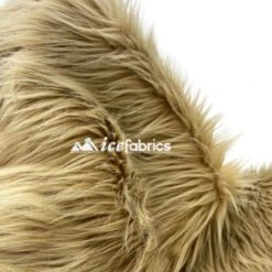 Shaggy Mohair Long Pile Faux Fur Fabric By The Yard -Luxtex Store BeigeFauxFurFabric 2 1