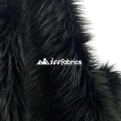 Shaggy Mohair Long Pile Faux Fur Upholstery Fabric -Luxtex Store Black3 jpg 2
