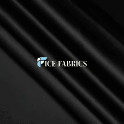 Black Luxury Silk Stretch Satin Fabric