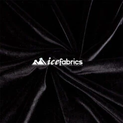 Black Poly Spandex 4 Way Stretch Velvet Fabric/ Super Soft