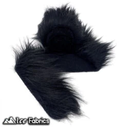 Black Shaggy Mohair Strips Ribbon Faux Fur Fabric Pre Cut Roll -Luxtex Store BlackShaggyMohairStripsRibbonFauxFurFabricPreCutRoll 2 1