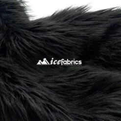 Shaggy Mohair Long Pile Faux Fur Upholstery Fabric -Luxtex Store Black 2689ca8d 7aba 401d bd82 0fcb0f85126f 2