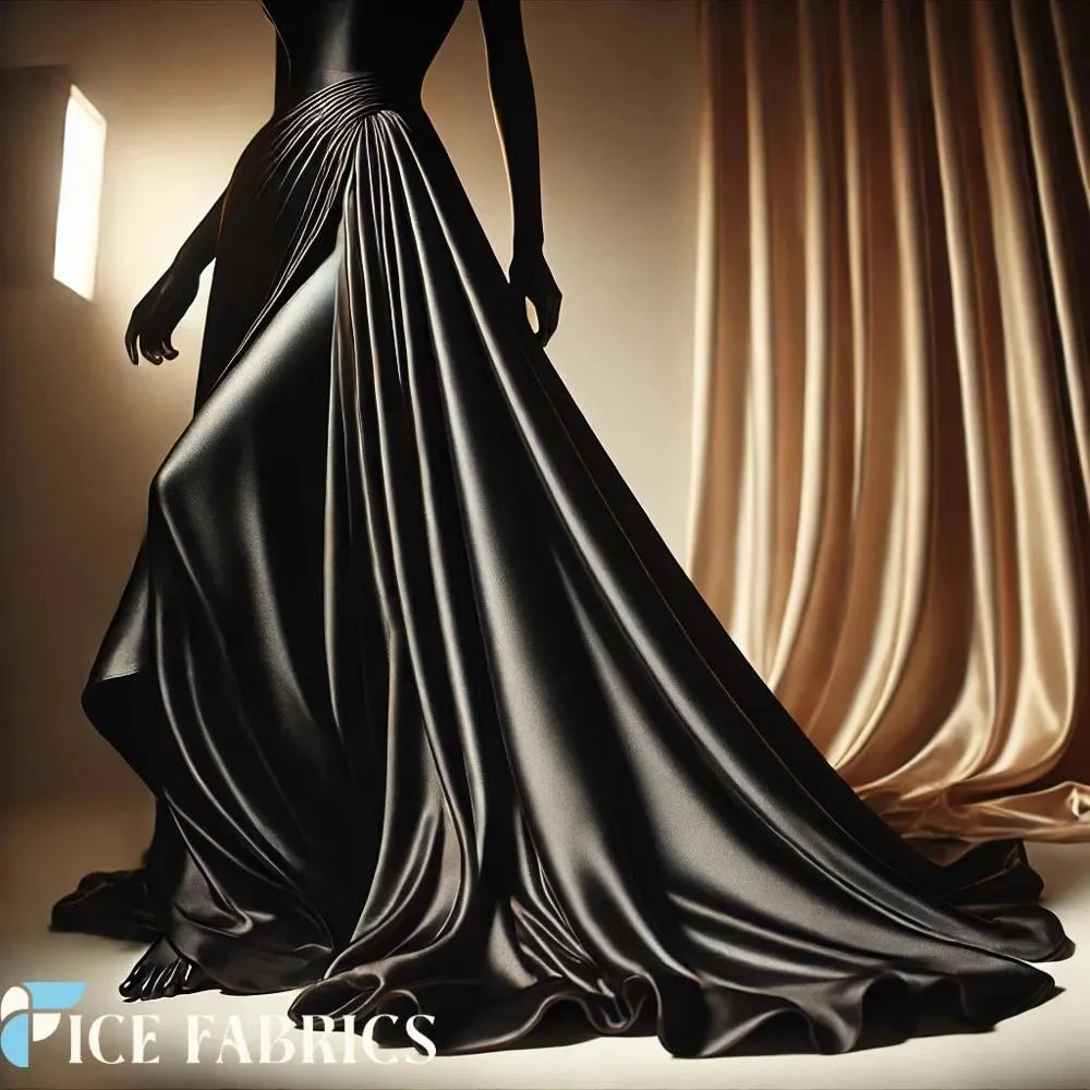 Silver Luxury Silk Stretch Satin Fabric 5 Silver Luxury Silk Stretch Satin Fabric - Image 3