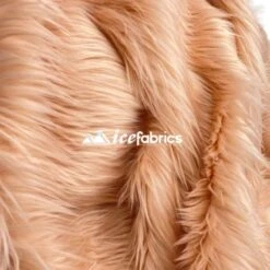 Shaggy Mohair Long Pile Faux Fur Fabric By The Yard -Luxtex Store Blush3