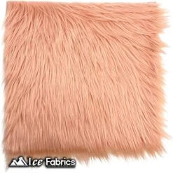 IceFabrics Square Shaggy Long Pile Faux Fur Fabric -Luxtex Store BlushIceFabricsSquareShaggyLongPileFauxFurFabric 1 1