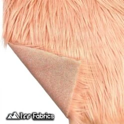 Blush IceFabrics Square Shaggy Long Pile Faux Fur Fabric -Luxtex Store BlushIceFabricsSquareShaggyLongPileFauxFurFabric 3