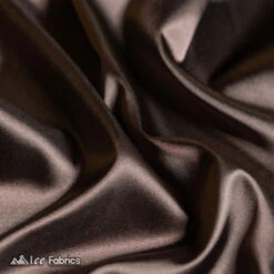 Silky Charmeuse Stretch Satin Fabric Fashion Fabric -Luxtex Store Brown silky charmeuse stretch satin fabric fashion fabric 2