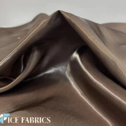 Reflective Liquid Crystal Silky Satin Fabric -Luxtex Store BrownReflectiveLiquidThickSilkySatinCrystal2 1