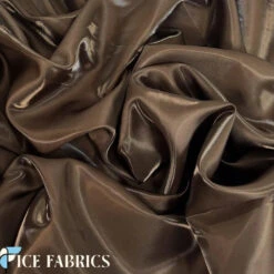Reflective Liquid Crystal Silky Satin Fabric -Luxtex Store BrownReflectiveLiquidThickSilkySatinCrystal3 1