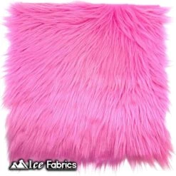 Bubble Gum IceFabrics Square Shaggy Long Pile Faux Fur Fabric -Luxtex Store BubbleGumIceFabricsSquareShaggyLongPileFauxFurFabric 1