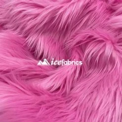 Bubble Gum Shaggy Mohair Long Pile Faux Fur Upholstery Fabric -Luxtex Store Bubblegum 1