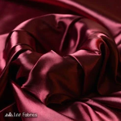 Silky Charmeuse Stretch Satin Fabric Fashion Fabric -Luxtex Store Burgundy silky charmeuse stretch satin fabric fashion fabric 2