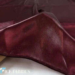 Crystal Reflective Liquid Chiffon Fabric -Luxtex Store BurgundyCrystalReflectiveLiquidChiffonFabric2 1