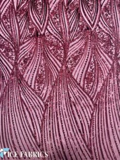 Burgundy Damask Stretch Sequin Fabric On Mesh -Luxtex Store BurgundyDamaskStretchSequinFabricOnMesh4 1