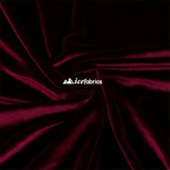 Burgundy Poly Spandex 4 Way Stretch Velvet Fabric/ Super Soft