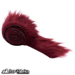 Burgundy Shaggy Mohair Strips Ribbon Faux Fur Fabric Pre Cut Roll -Luxtex Store BurgundyShaggyMohairStripsRibbonFauxFurFabricPreCutRoll 43