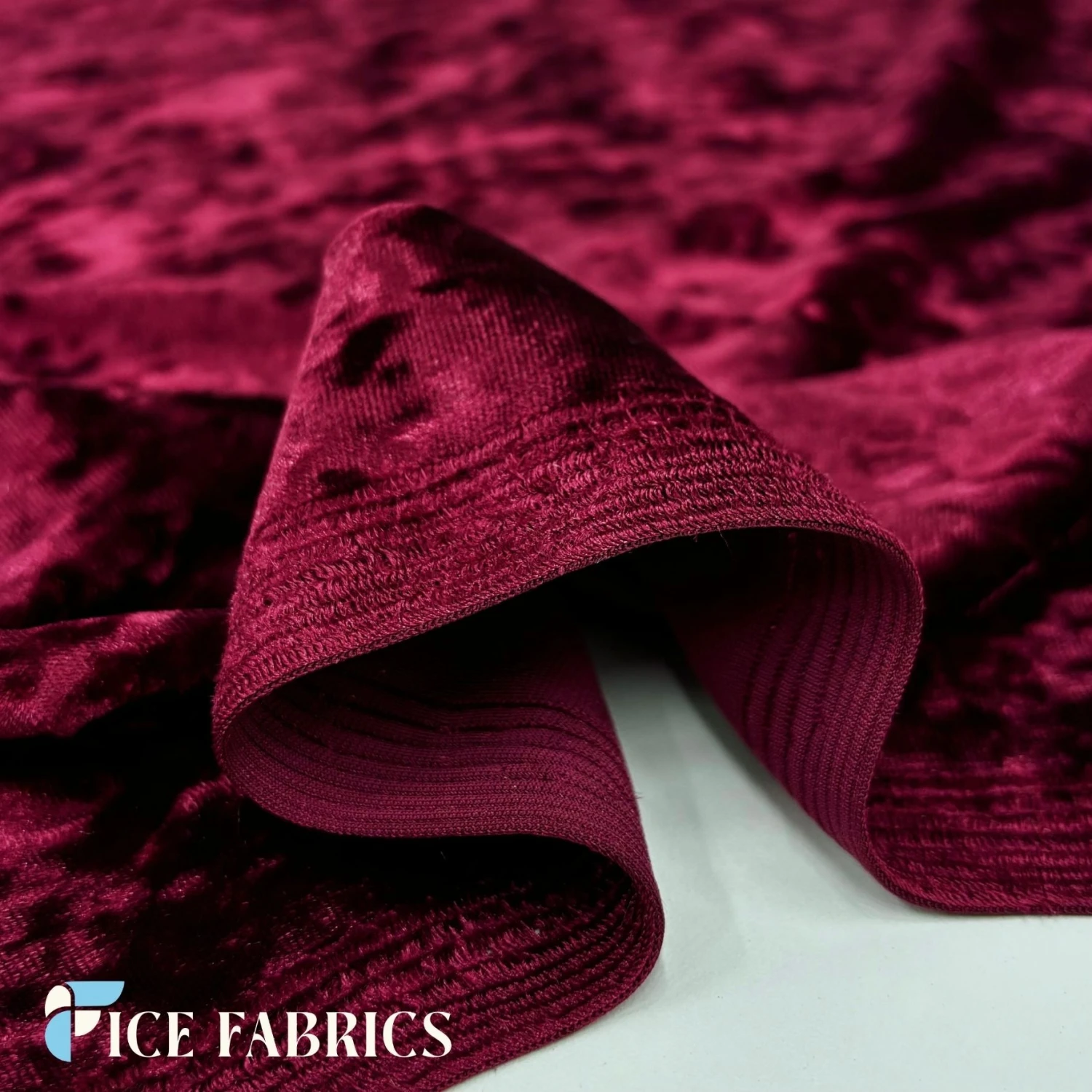 Burgundy Stretch Crushed Velvet Fabric By The Roll 6 Burgundy Stretch Crushed Velvet Fabric By The Roll - Image 4