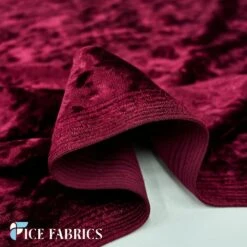 Burgundy Stretch Crushed Velvet Fabric -Luxtex Store BurgundyStretchCrushedVelvetFabric4