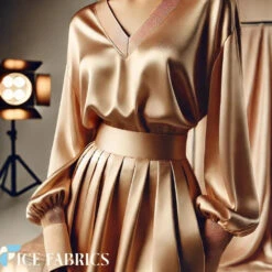 Lavender Luxury Silk Stretch Satin Fabric -Luxtex Store Champagne 16