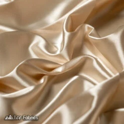 Silky Charmeuse Stretch Satin Fabric Fashion Fabric -Luxtex Store Champagne silky charmeuse stretch satin fabric fashion fabric 1