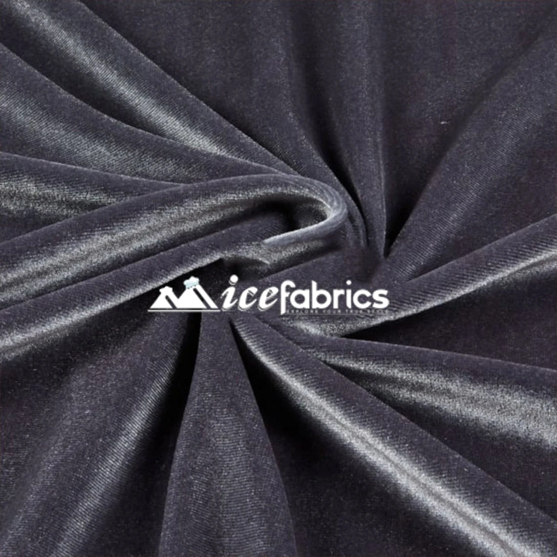 Charcoal Poly Spandex 4 Way Stretch Velvet Fabric/ Super Soft 3 Charcoal Poly Spandex 4 Way Stretch Velvet Fabric/ Super Soft