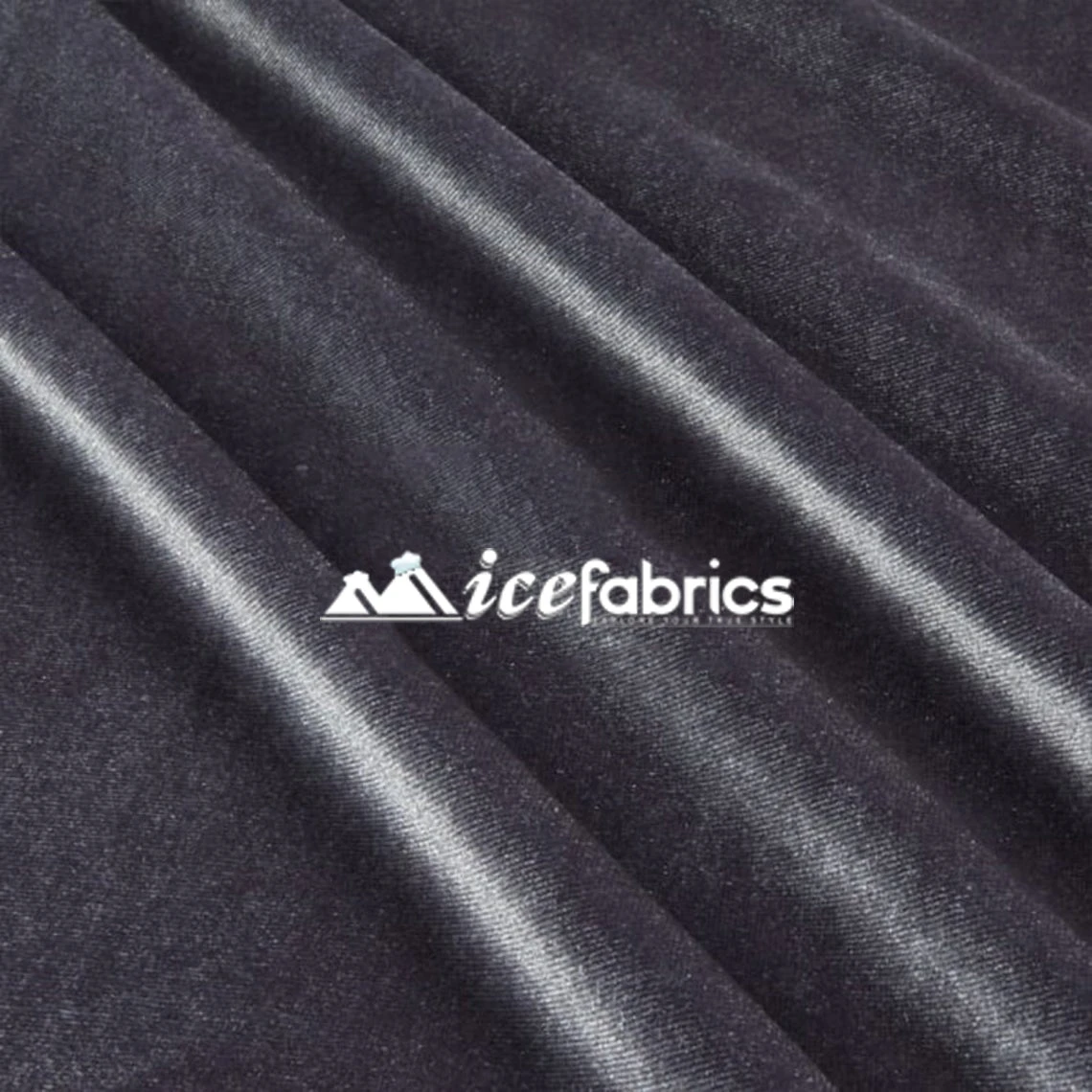 Charcoal Poly Spandex 4 Way Stretch Velvet Fabric/ Super Soft 4 Charcoal Poly Spandex 4 Way Stretch Velvet Fabric/ Super Soft - Image 2