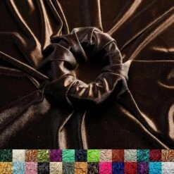 Chocolate Soft And Smooth Stretch Velvet Upholstery Fabric