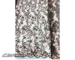 3D Flowers Floral Beaded Fabric | Sequin Lace On Mesh