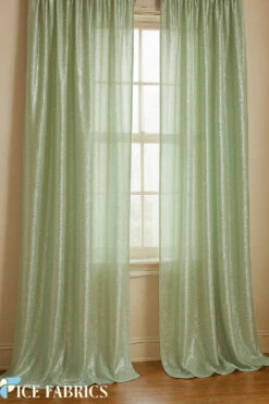 Silver Crystal Reflective Liquid Chiffon Fabric -Luxtex Store Curtains 8