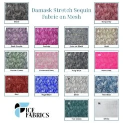 Damask Stretch Sequin Fabric On Mesh