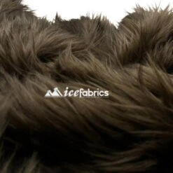 Dark Brown Shaggy Mohair Long Pile Faux Fur Upholstery Fabric