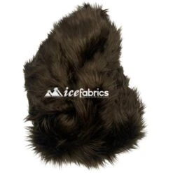 Dark Brown Shaggy Mohair Long Pile Faux Fur Upholstery Fabric -Luxtex Store DarkBrownFauxFurFabric 4 1
